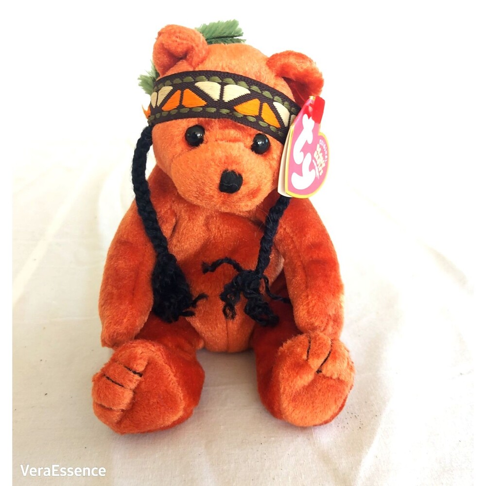 TY Beanie Baby Little Feather the Bear 7" NEW With Mint Tags